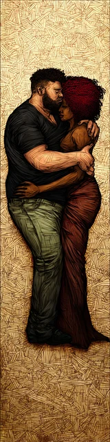 Free dark romance bookmark featuring a couple sharing a tight hug